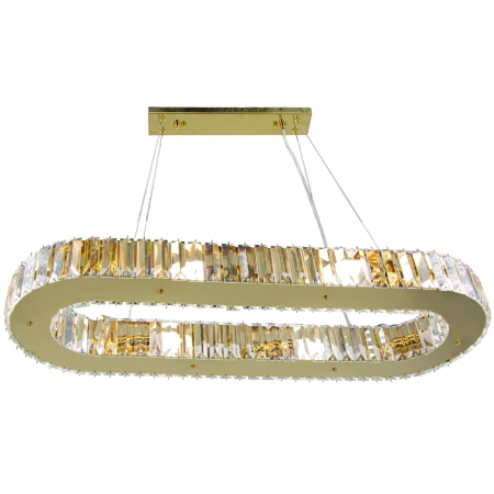Lampa wisząca owalna złota szklana 80cm 6350/8 - Lampy Elem